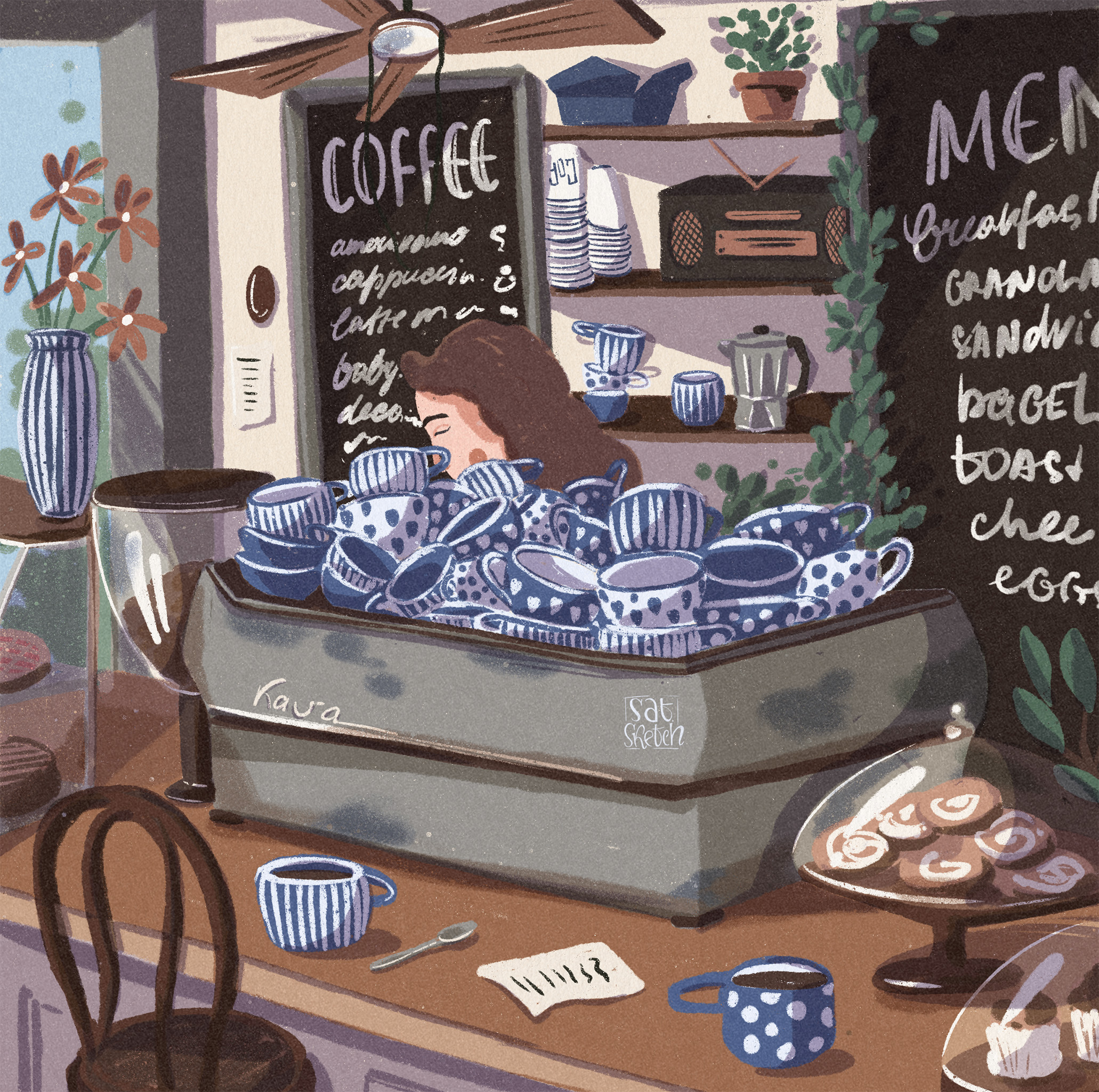 Saturday Sketch Cozy Cafe