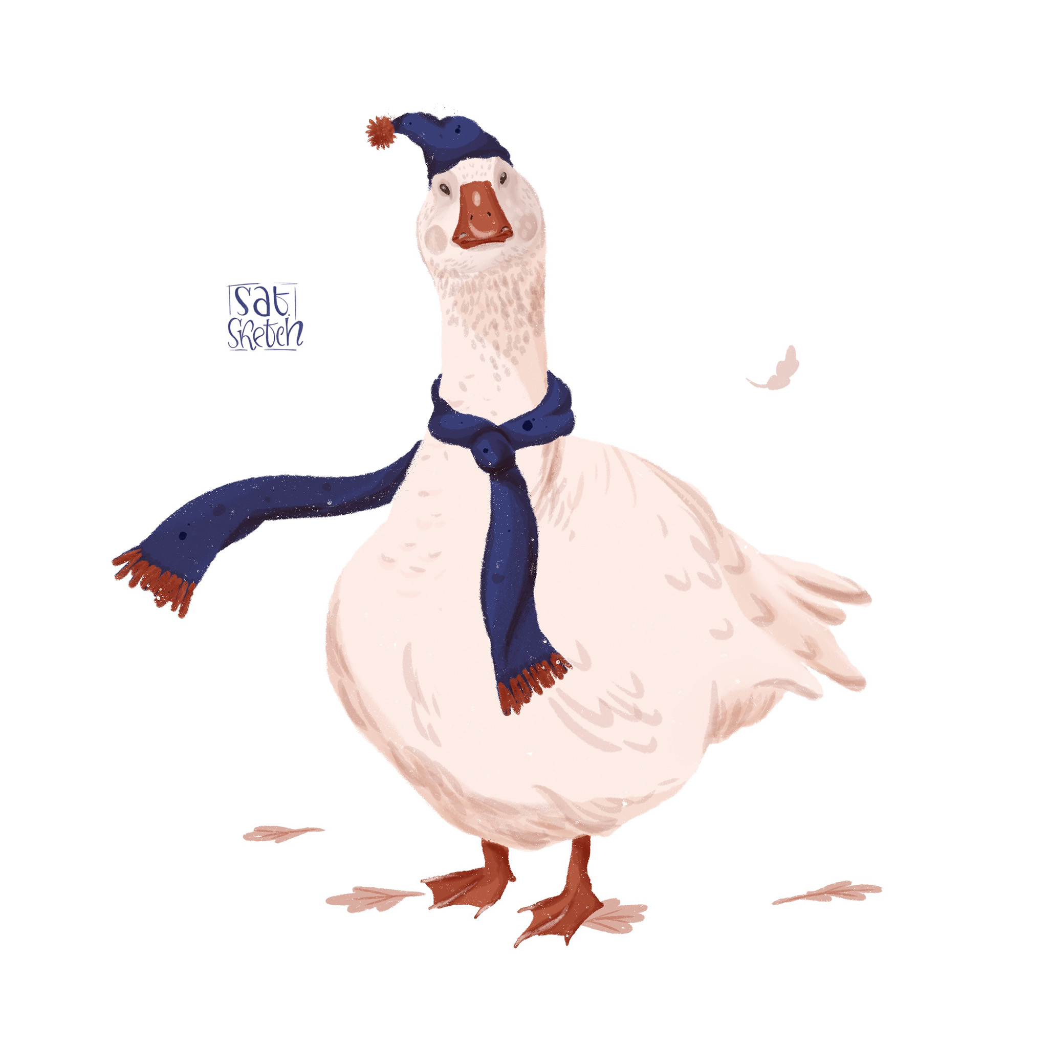 Goose in hat - Saturday Sketch Illustrations