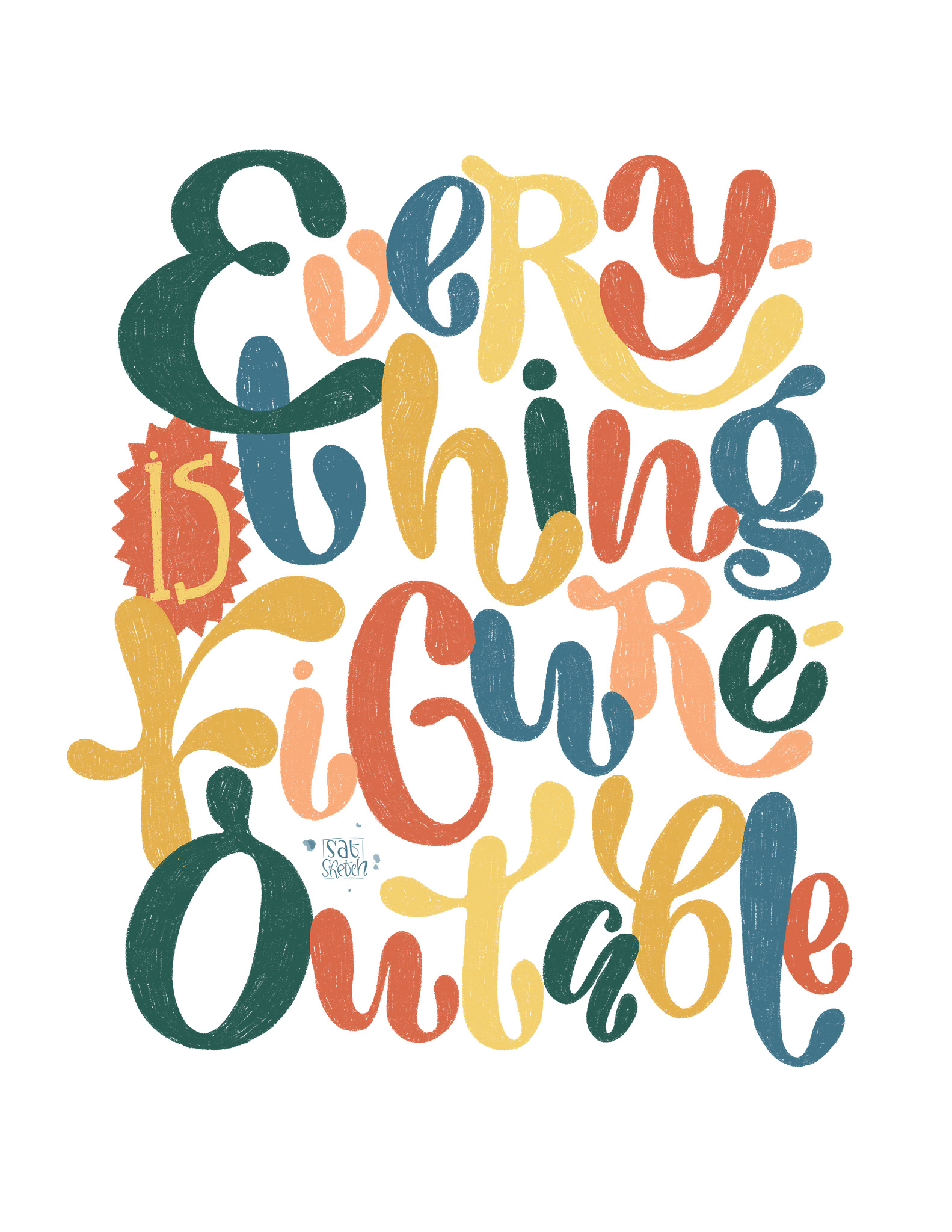Everything is Figureoutable - lettering by Saturday Sketch