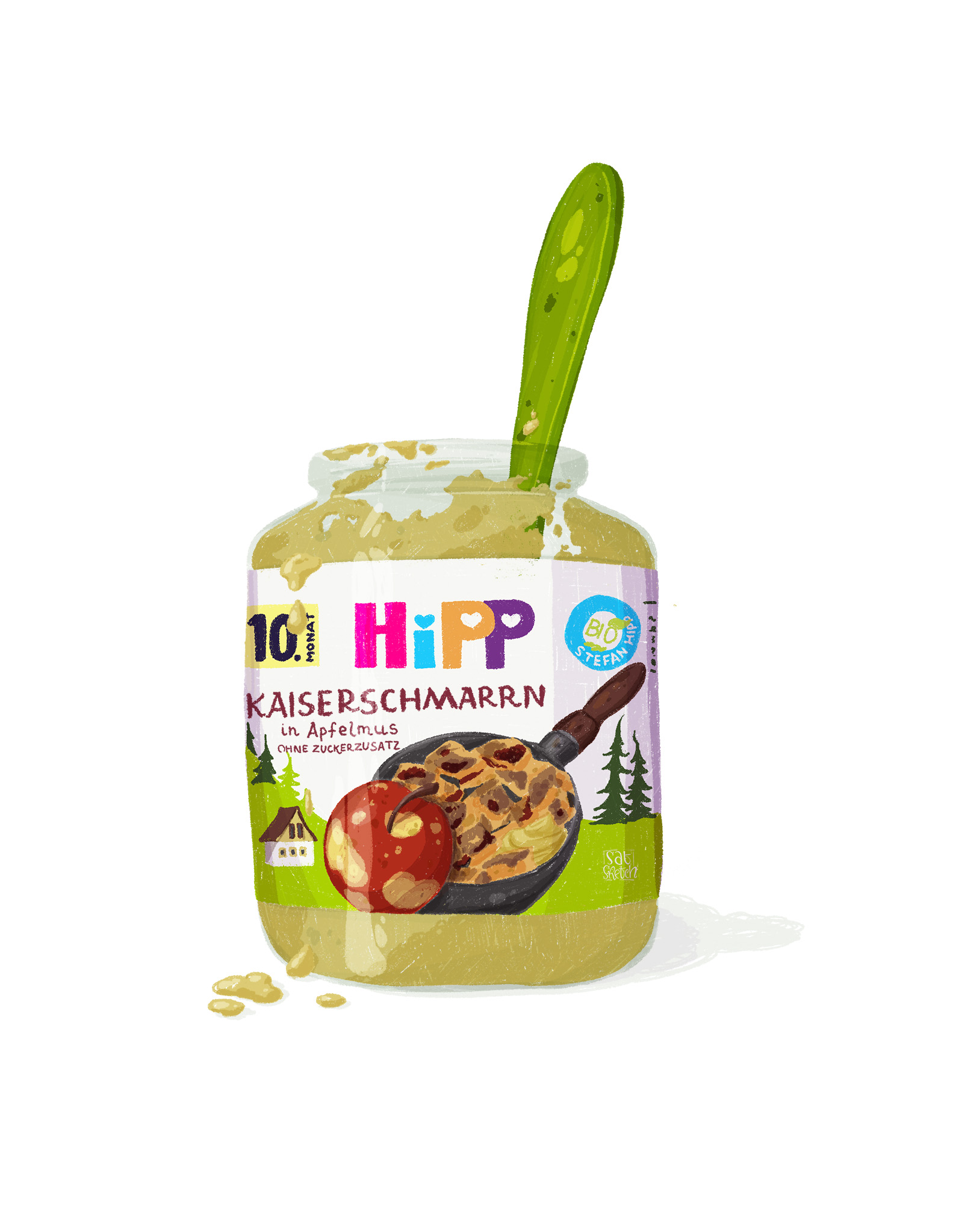 HIPP baby food Saturday Sketch Illustration