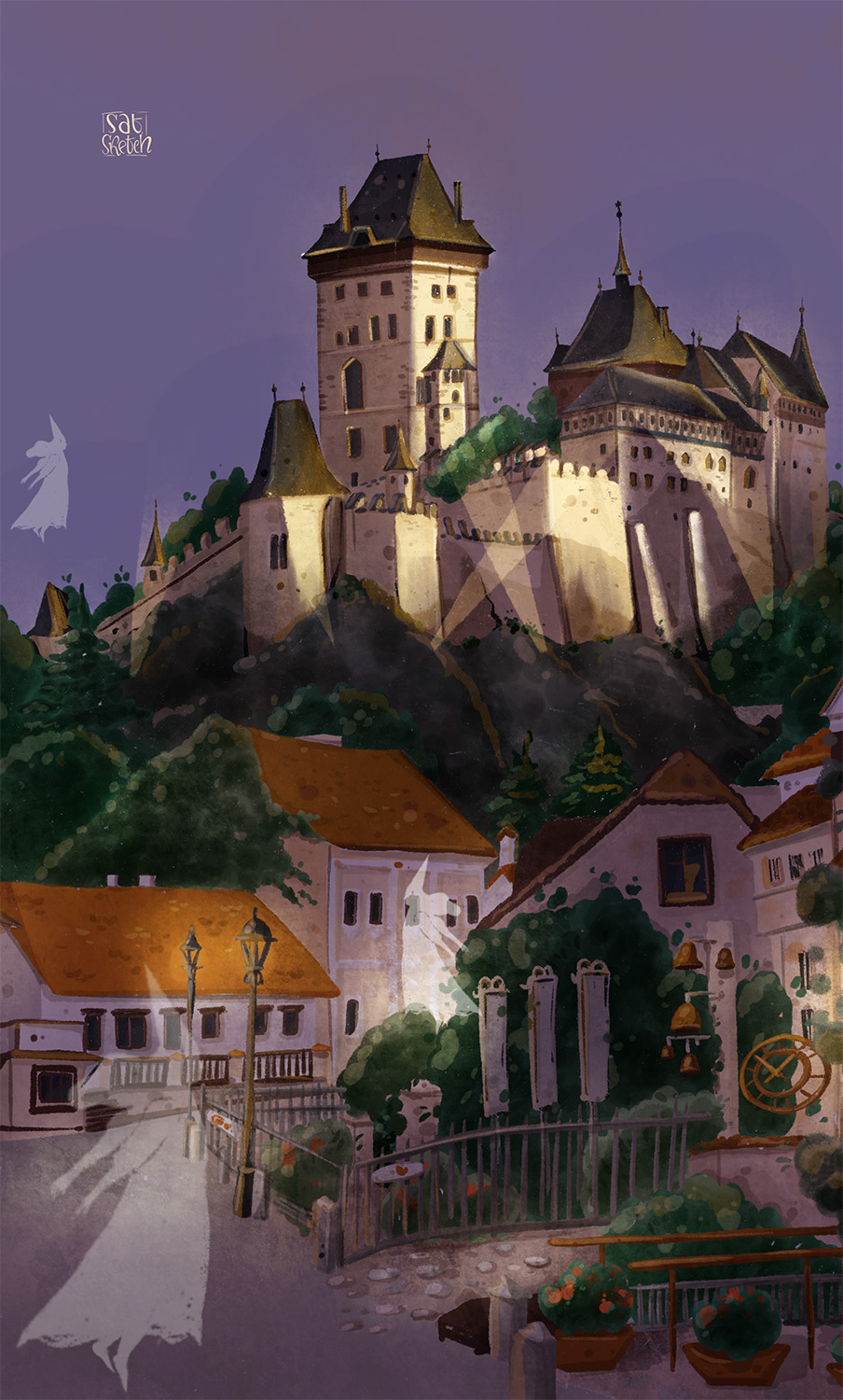 Tatiana Saturday Sketch Illustration of Hrad Karlštejn
