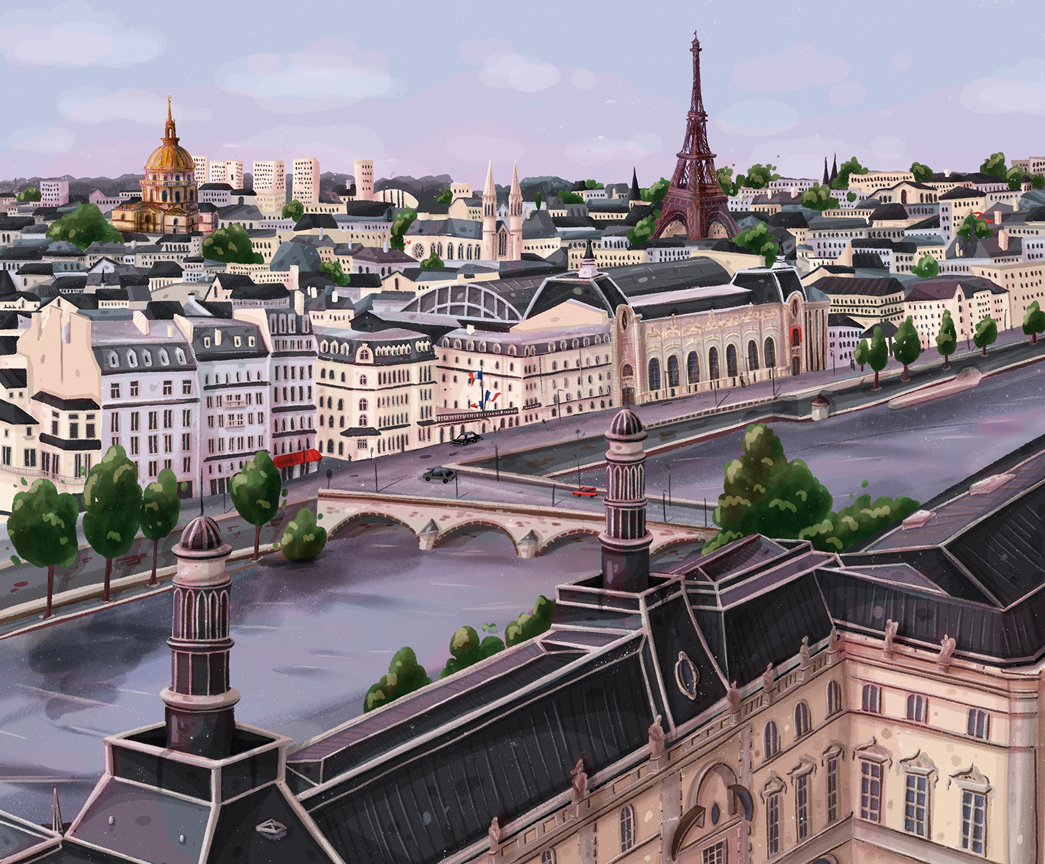 Paris illustration by Tatiana Saturday Sketch