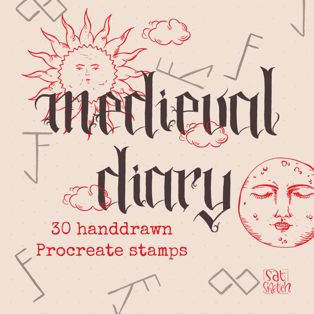 Medieval Diary - Set of Procreate Stamp Brushes created by Tatiana Saturday Sketch
